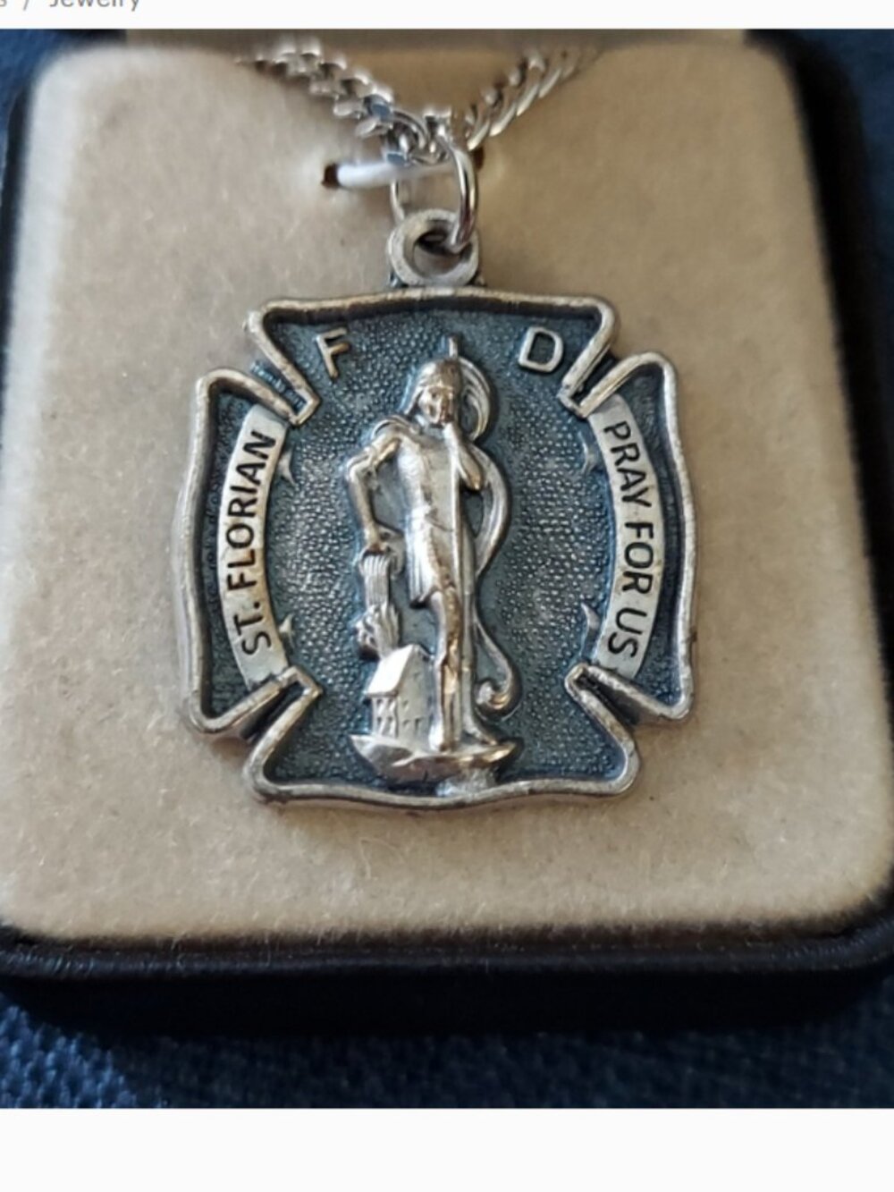 SAINT FLORIAN STERLING SILVER NECKLACE
